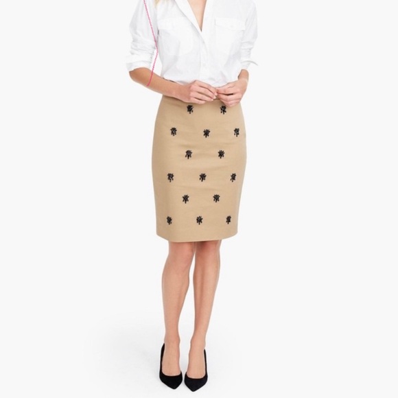 J. Crew No.2 Embellished Pencil Skirt - Picture 1 of 7